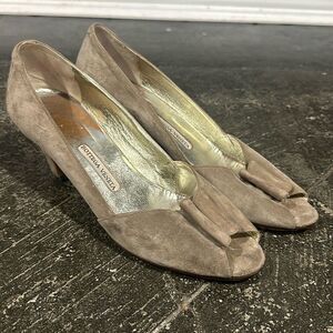 Bottega Veneta Vintage Suede Bow Pumps 9.5N